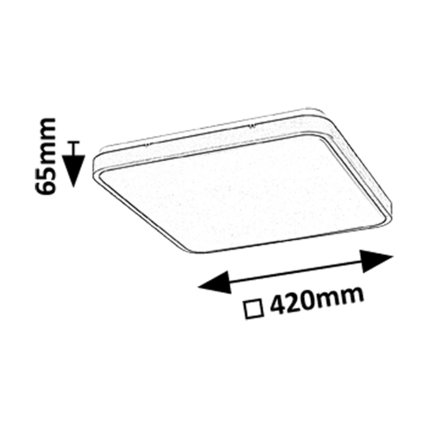 Rabalux - Φωτιστικό οροφής μπάνιου LED LED/36W/230V 3000/4000/6000K IP44 42x42 cm μαύρο