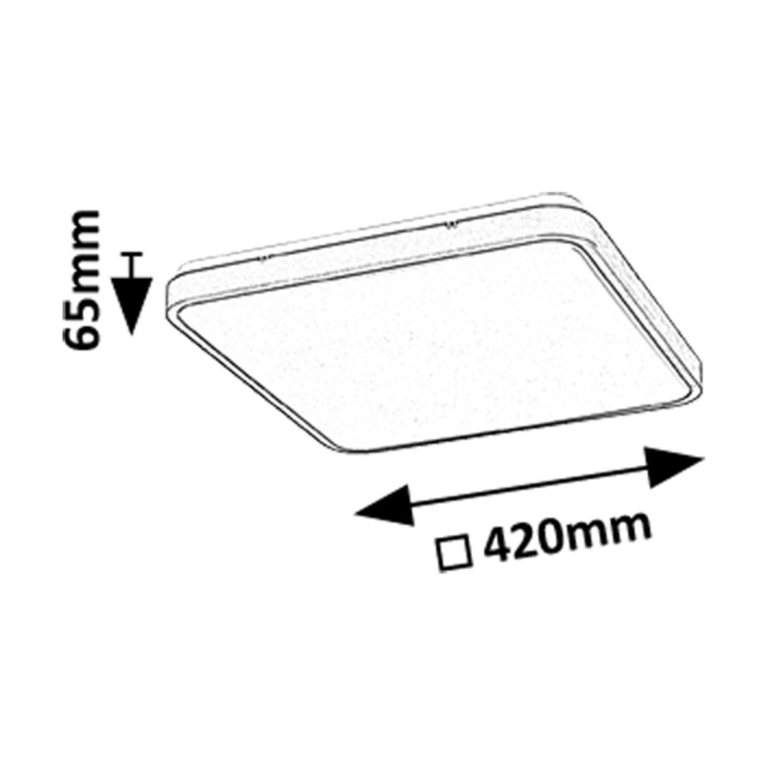 Rabalux - Φωτιστικό οροφής μπάνιου dimming LED LED/36W/230V 3000-6000K IP44 42x42 cm μαύρο + τηλεχειριστήριο