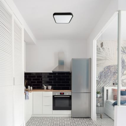 Rabalux - Φωτιστικό οροφής μπάνιου dimming LED LED/36W/230V 3000-6000K IP44 42x42 cm μαύρο + τηλεχειριστήριο