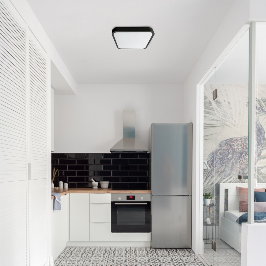 Rabalux - Φωτιστικό οροφής μπάνιου dimming LED LED/36W/230V 3000-6000K IP44 42x42 cm μαύρο + τηλεχειριστήριο