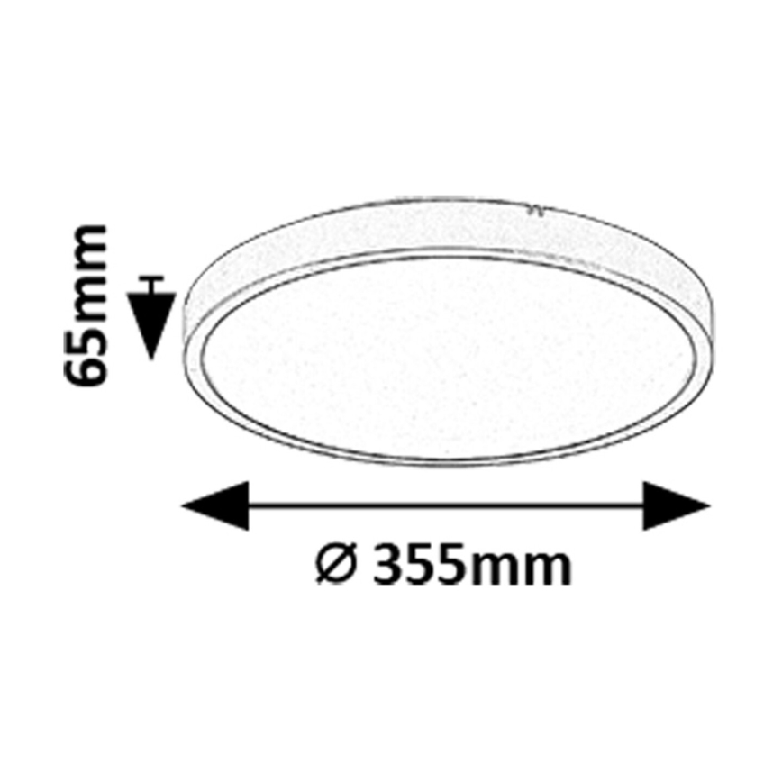 Rabalux - Φωτιστικό οροφής μπάνιου LED LED/24W/230V 3000/4000/6000K IP44 διάμετρος 35,5 cm μαύρο