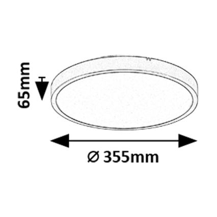 Rabalux - Φωτιστικό οροφής μπάνιου dimming LED LED/24W/230V 3000-6000K IP44 διάμετρος 35,5 cm μαύρο + τηλεχειριστήριο