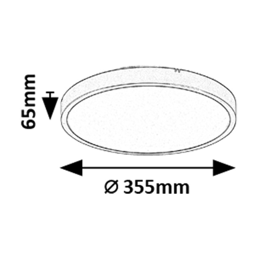 Rabalux - Φωτιστικό οροφής μπάνιου dimming LED LED/24W/230V 3000-6000K IP44 διάμετρος 35,5 cm μαύρο + τηλεχειριστήριο