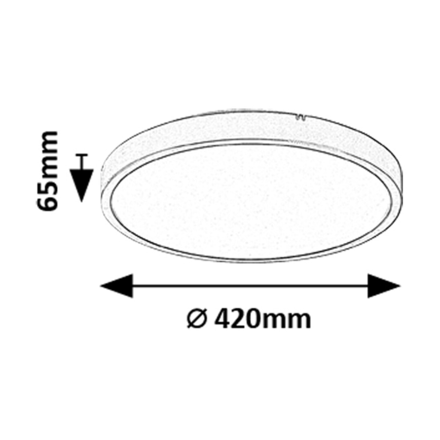 Rabalux - Φωτιστικό οροφής μπάνιου dimming LED LED/36W/230V 3000-6000K IP44 διάμετρος 42 cm μαύρο + τηλεχειριστήριο