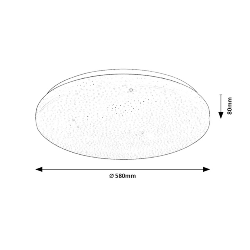 Rabalux - Ρυθμιζόμενο LED φωτιστικό οροφής LED/60W/230V 3000-6500K διάμ. 58 cm + τηλεχειριστήριο