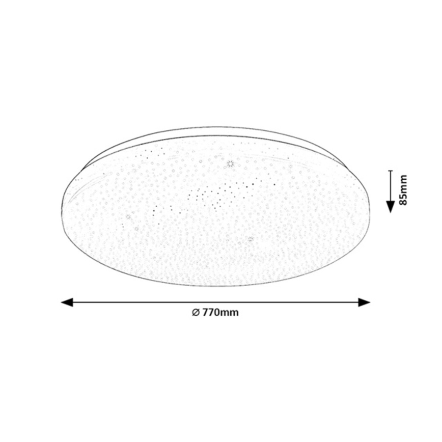 Rabalux - Ρυθμιζόμενο φωτιστικό οροφής LED/80W/230V 3000-6500K διάμ. 77 cm + τηλεχειριστήριο