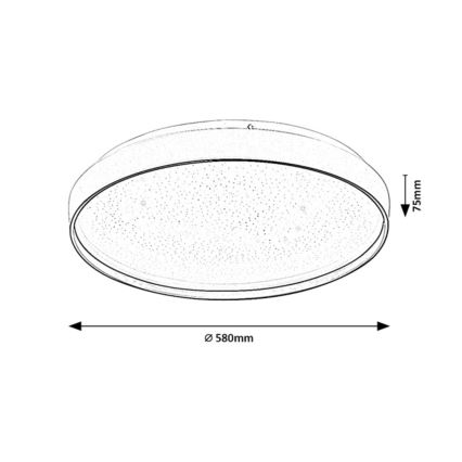 Rabalux - Ρυθμιζόμενο LED φωτιστικό οροφής LED/60W/230V 3000-6500K διάμ. 58 εκ. + τηλεχειριστήριο