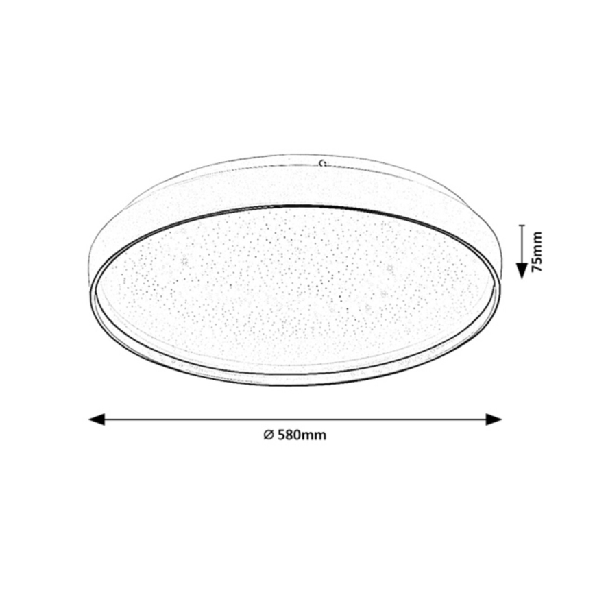 Rabalux - Ρυθμιζόμενο LED φωτιστικό οροφής LED/60W/230V 3000-6500K διάμ. 58 εκ. + τηλεχειριστήριο