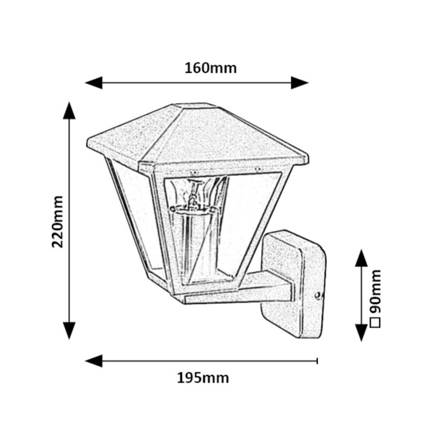 Rabalux - Εξωτερικό επιτοίχιο φωτιστικό 1xE27/40W/230V IP44