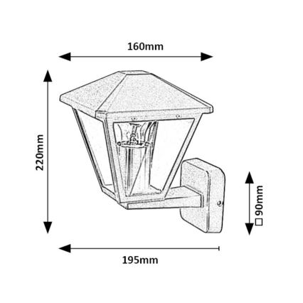 Rabalux - Εξωτερικό επιτοίχιο φωτιστικό 1xE27/40W/230V IP44