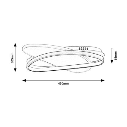 Rabalux - Ρυθμιζόμενο LED φωτιστικό οροφής LED/57W/230V 3000-6000K 45x30,5 cm + τηλεχειριστήριο