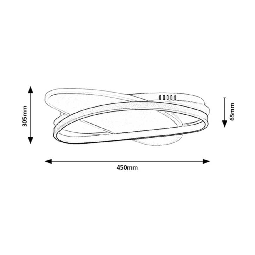 Rabalux - Ρυθμιζόμενο LED φωτιστικό οροφής LED/57W/230V 3000-6000K 45x30,5 cm + τηλεχειριστήριο
