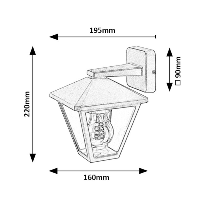 Rabalux - Εξωτερικό επιτοίχιο φωτιστικό 1xE27/40W/230V IP44