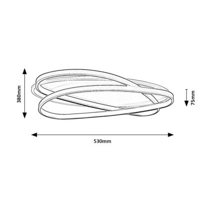 Rabalux - Ρυθμιζόμενο φωτιστικό οροφής LED/57W/230V 3000-6000K 53x38 cm + τηλεχειριστήριο
