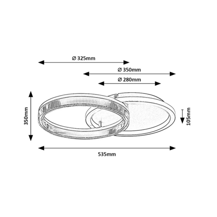 Rabalux - Ρυθμιζόμενο φωτιστικό οροφής LED/22W/230V 3000-6500K 53,5x35 cm + τηλεχειριστήριο