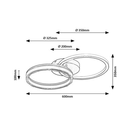 Rabalux - Ρυθμιζόμενο φωτιστικό οροφής LED/38W/230V 3000-6500K 60x35 cm + τηλεχειριστήριο