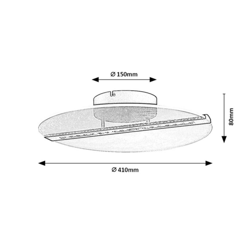 Rabalux - LED Φωτιστικό οροφής LED/20W/230V 3000 Ø 41 cm μαύρο/διαφανές