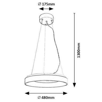 Rabalux - Led Dimmable κρεμαστό φωτιστικό οροφής LED/38W/230V 3000-6500K μαύρο + τηλεχειριστήριο