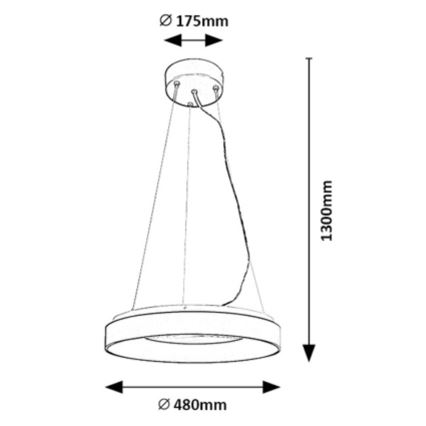 Rabalux - Led Dimmable κρεμαστό φωτιστικό οροφής LED/38W/230V 3000-6500K λευκό + τηλεχειριστήριο