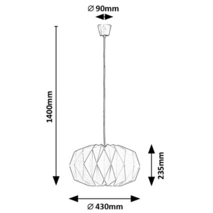 Rabalux - Φωτιστικό οροφής με καλώδιο 1xE27/25W/230V