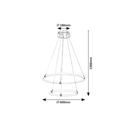 Rabalux - Led Dimmable κρεμαστό φωτιστικό οροφής LED/55W/230V + τηλεχειριστήριο