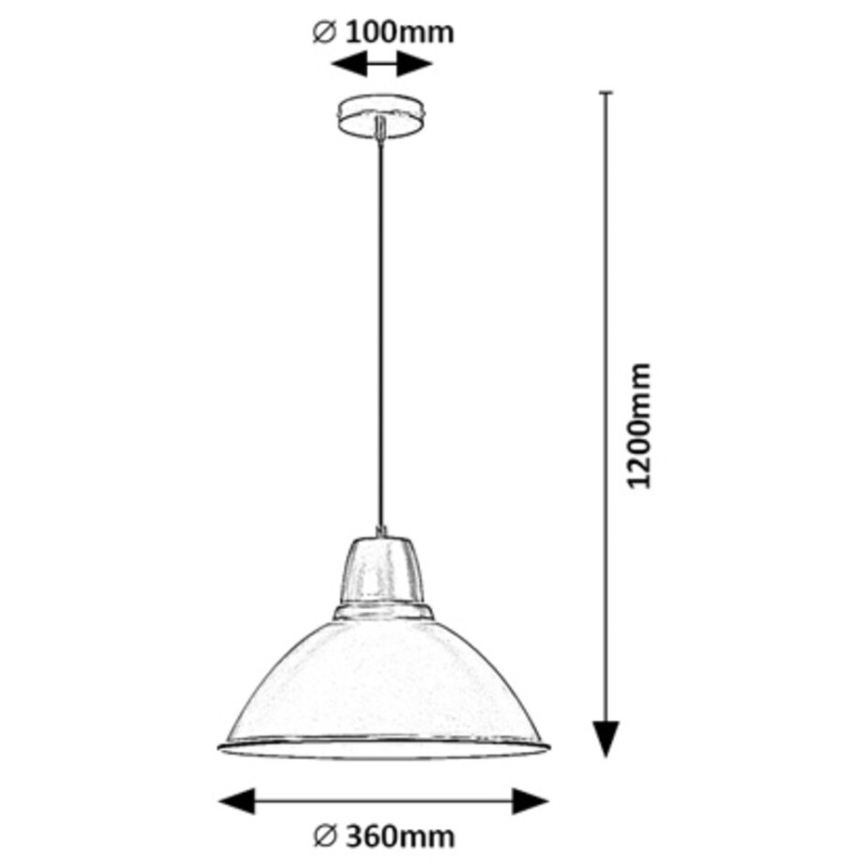 Rabalux - Κρεμαστό φωτιστικό με καλώδιο 1xE27/60W/230V Ø 36 cm λευκό