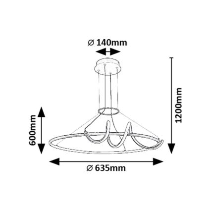 Rabalux - Led Dimmable κρεμαστό φωτιστικό οροφής LED/46W/230V 3000-6500K + τηλεχειριστήριο