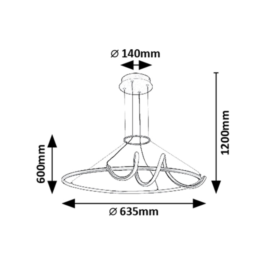 Rabalux - Led Dimmable κρεμαστό φωτιστικό οροφής LED/46W/230V 3000-6500K + τηλεχειριστήριο