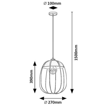 Rabalux - Κρεμαστό φωτιστικό οροφής 1xE27/60W/230V μαύρο/μπλε