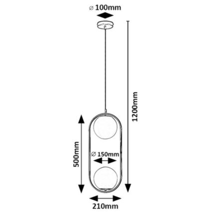 Rabalux - Κρεμαστό φωτιστικό οροφής 2xE27/20W/230V