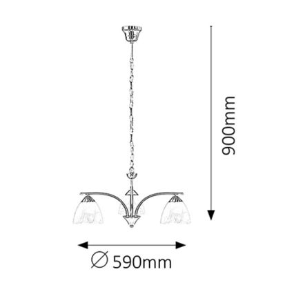 Rabalux - Πολύφωτο σε αλυσίδα 3xE14/40W/230V