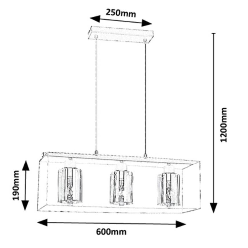 Rabalux - Κρεμαστό φωτιστικό οροφής 3xE27/25W/230V