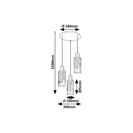Rabalux - Κρεμαστό φωτιστικό οροφής 3xE27/60W/230V