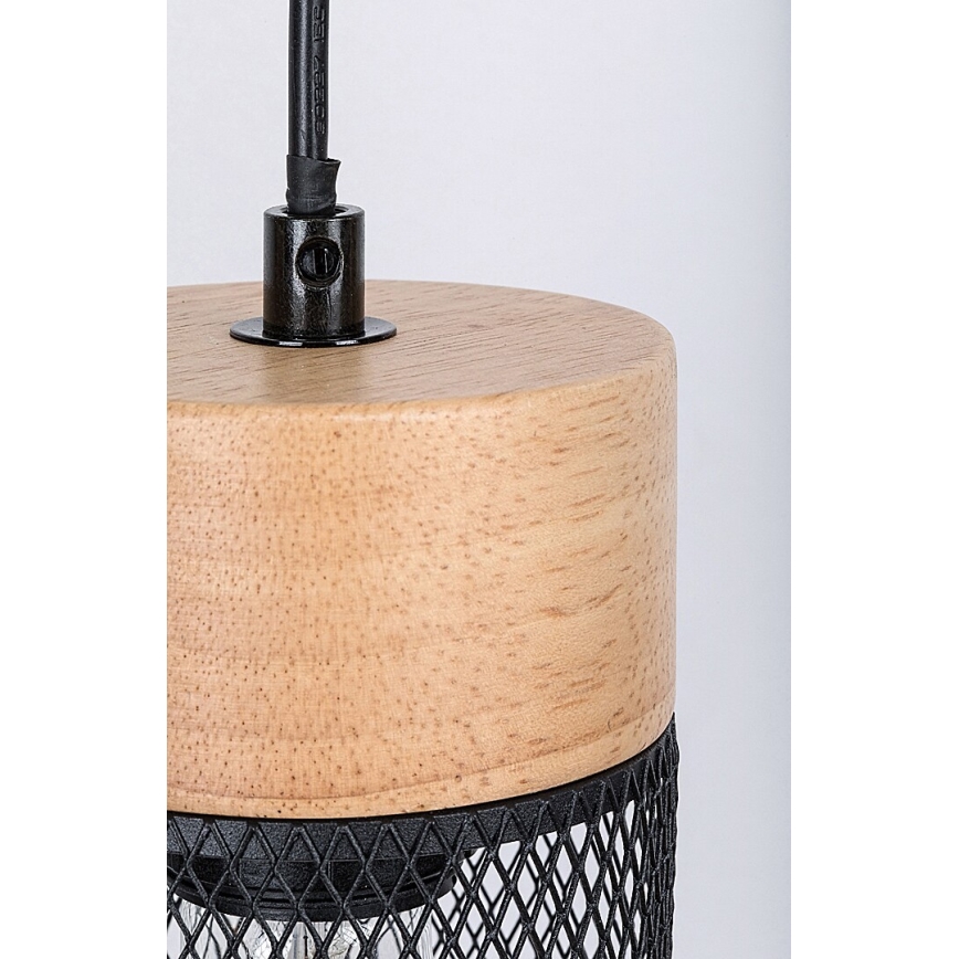 Rabalux - Πολύφωτο με συρματόσχοινο 3xE27/25W/230V οξιά