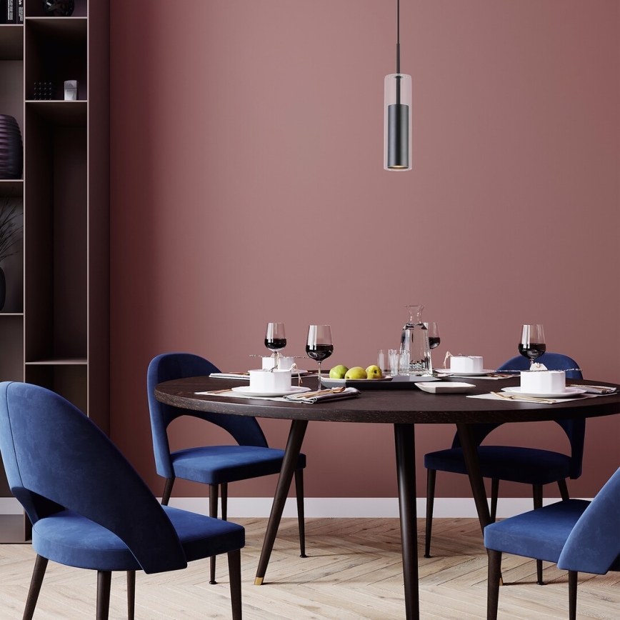 Rabalux - Κρεμαστό φωτιστικό οροφής 1xGU10/50W/230V διαφανές/μαύρο