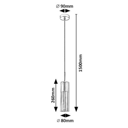 Rabalux - Κρεμαστό φωτιστικό οροφής 1xGU10/50W/230V διαφανές/μαύρο