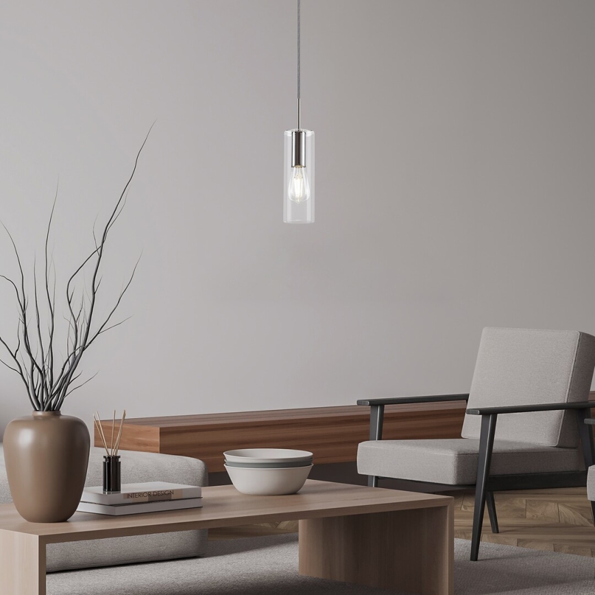 Rabalux - Κρεμαστό φωτιστικό οροφής 1xE27/40W/230V διαφανή/γυαλιστερό χρώμιο