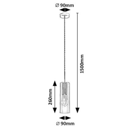Rabalux - Κρεμαστό φωτιστικό οροφής 1xE27/40W/230V διαφανές/μαύρο
