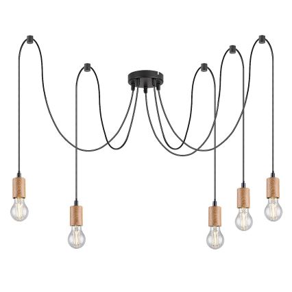 Rabalux - Φωτιστικό οροφής με καλώδιο 5xE27/60W/230V αράχνη οξιά