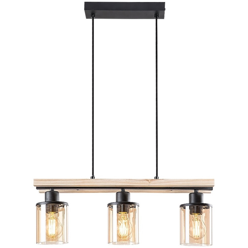 Rabalux - Κρεμαστό φωτιστικό οροφής 3xE27/25W/230V πεύκο