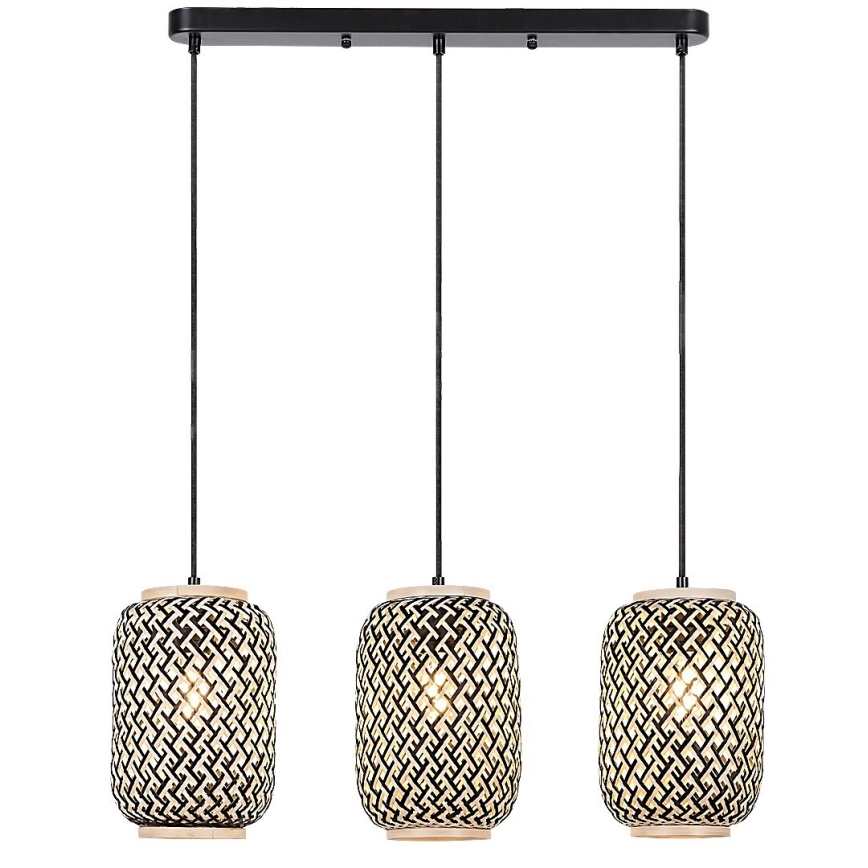Rabalux - Κρεμαστό φωτιστικό οροφής ράγα 3xE27/40W/230V rattan
