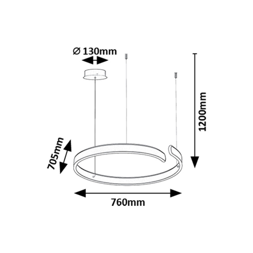 Rabalux -  Κρεμαστό φωτιστικό οροφής LED LED/45W/230V 3000/4000/6500K