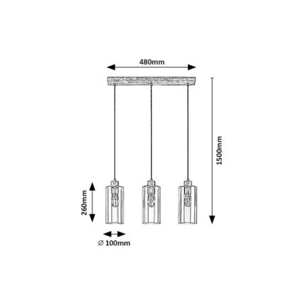 Rabalux - Κρεμαστό φωτιστικό οροφής ράγα 3xE27/25W/230V