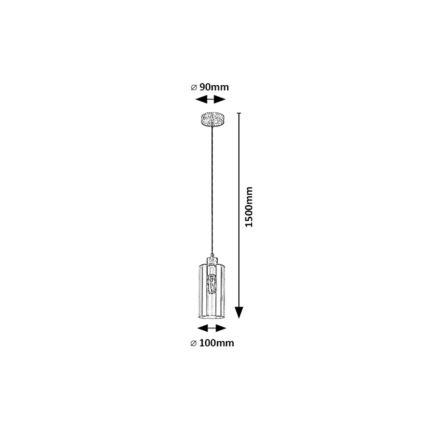 Rabalux - Πολύφωτο με συρματόσχοινο 1xE27/25W/230V δρυς