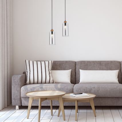 Rabalux - Φωτιστικό οροφής με καλώδιο 1xE27/25W/230V δρυς