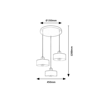 Rabalux - Κρεμαστό φωτιστικό με καλώδιο 3xE27/25W/230V