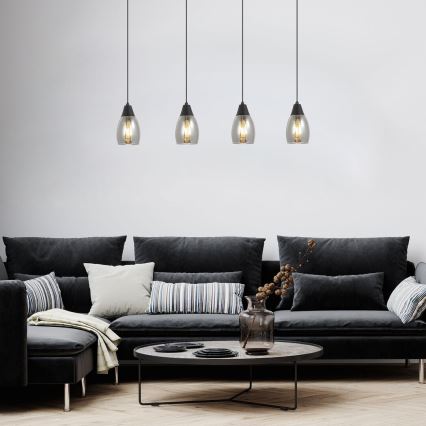 Rabalux -Κρεμαστό φωτιστικό οροφής ράγα 4xE27/15W/230V
