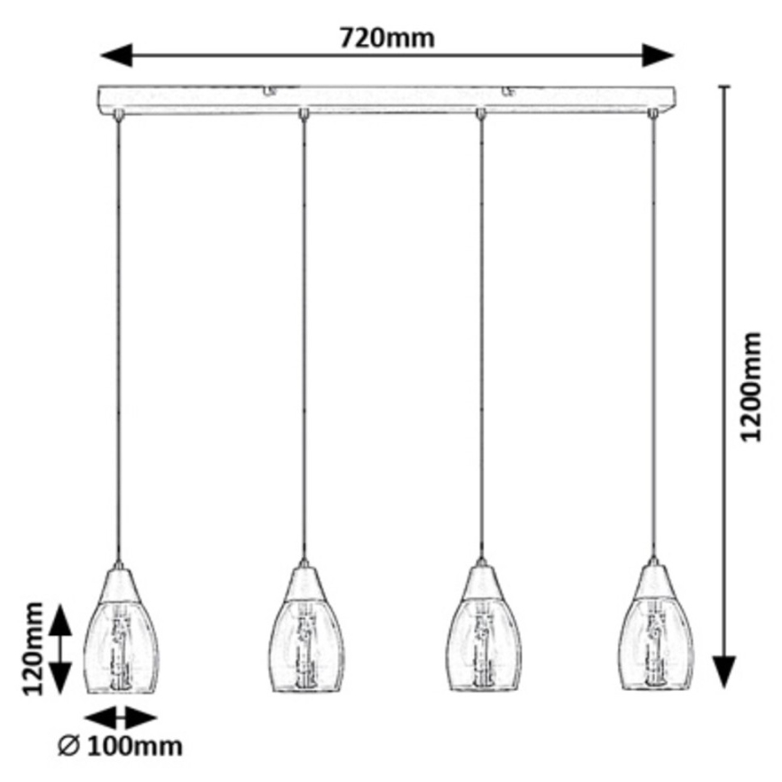 Rabalux -Κρεμαστό φωτιστικό οροφής ράγα 4xE27/15W/230V