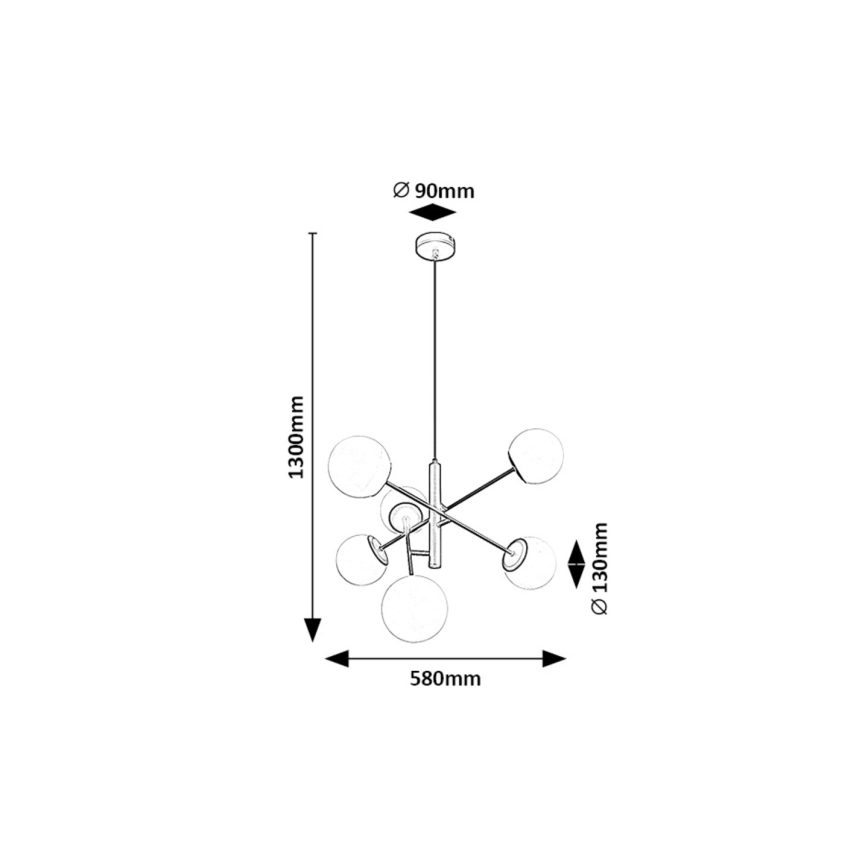 Rabalux - Κρεμαστό φωτιστικό οροφής 6xE14/20W/230V