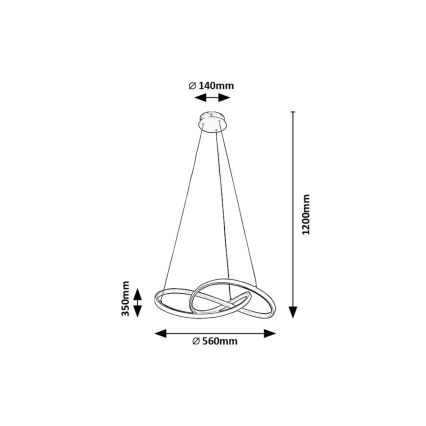 Rabalux -  Κρεμαστό φωτιστικό οροφής LED LED/36W/230V 3000K χρυσαφί